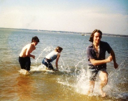 Chris with Paul Daley and Denise Butts (Mannoia).  Running away after dropping Denise into the water!